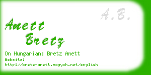 anett bretz business card